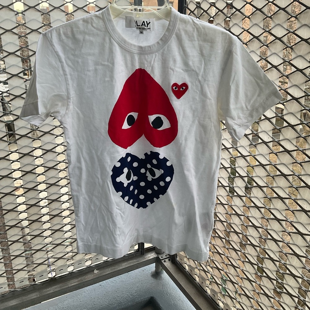Comme Des Garçon PLAY Polka Dot Heart Graphic Tee